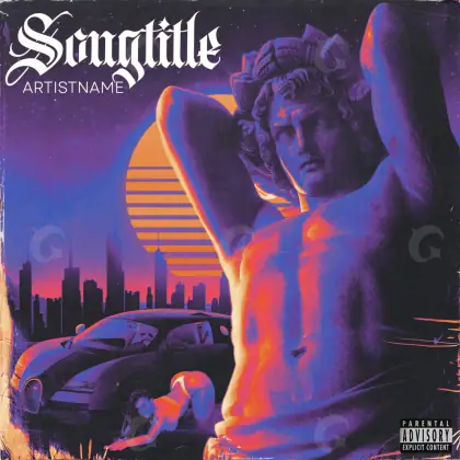 Album cover art “Blue Man”: man and car, blue tones