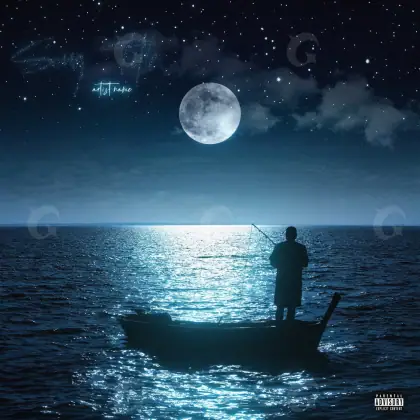 Portada para canción «Blue Man»: hombre y agua; color azul