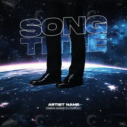 Portada para canción «Blue Man»: hombre y estrella; color azul
