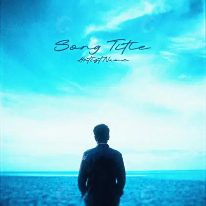 Portada prediseñada «Blue Man»: hombre y nube; color azul