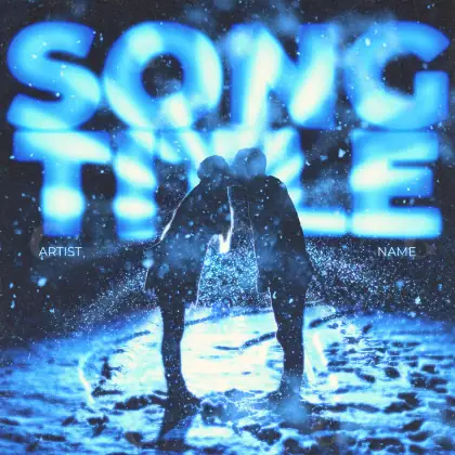 Album cover art “Blue Man”: man and snow, blue tones
