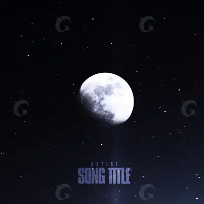 Album cover art “Blue Moon”: moon and star, blue tones