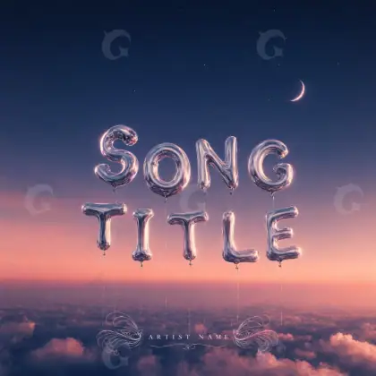 Portada para canción «Blue Moon»: luna y nube; color azul