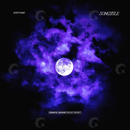 Обложка для альбома «Blue Moon»: луна и звезда; палитра — синяя