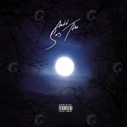 Portada para canción «Blue Moon»: luna y árbol; color azul