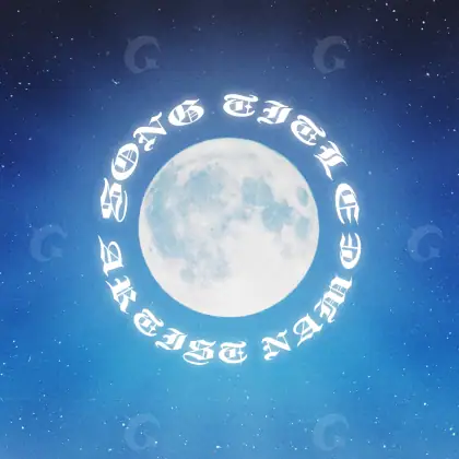 Обложка для альбома «Blue Moon»: луна и круг; палитра — синяя