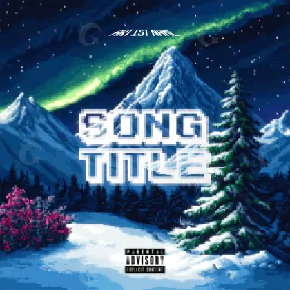 Album cover art “Blue Mountain”: mountain and snow, blue tones