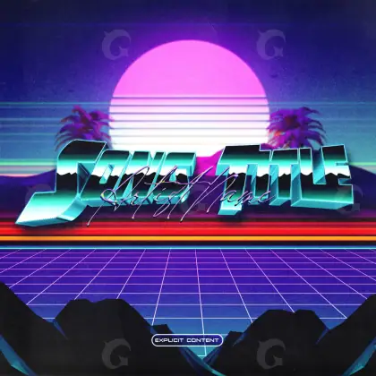 Music cover artwork “Blue Neon”: neon and palm, blue tones