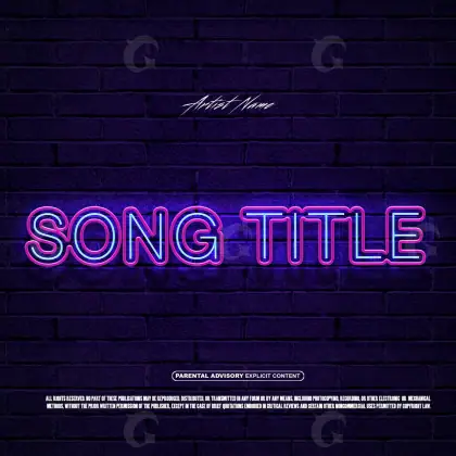 Music cover artwork “Blue Neon”: neon, blue tones