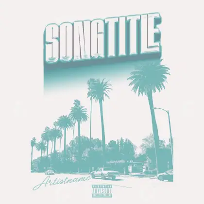 Music cover artwork “Blue Palm”: palm and tree, blue tones
