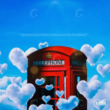 Premade cover art “Blue Phone”: phone and cloud, blue tones