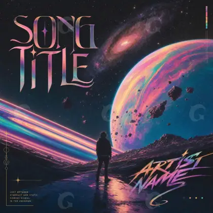 Arte de portada musical «Blue Planet»: planeta y estrella; color azul