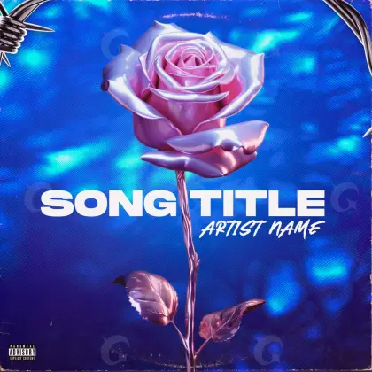 Music cover artwork “Blue Rose”: rose, blue tones