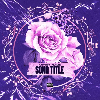 Premade cover art “Blue Rose”: rose and flower, blue tones