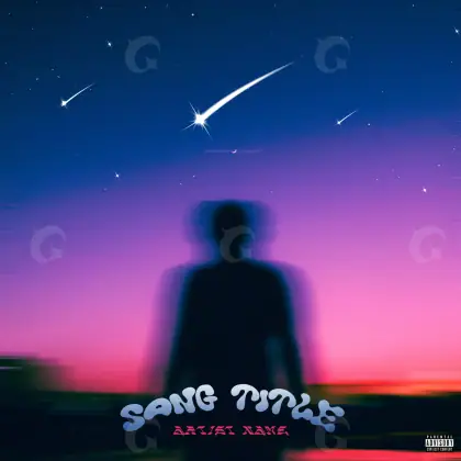Music cover artwork “Blue Silhouette”: silhouette and star, blue tones