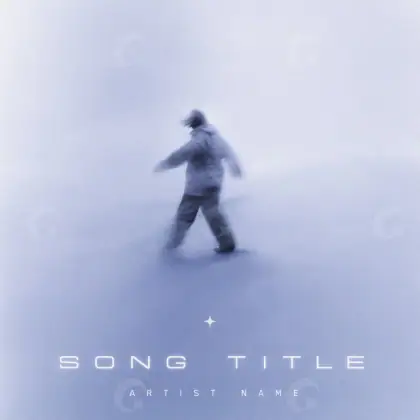 Portada para canción «Blue Silhouette»: silueta y hombre; color azul