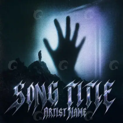 Portada para canción «Blue Silhouette»: silueta y mano; color azul