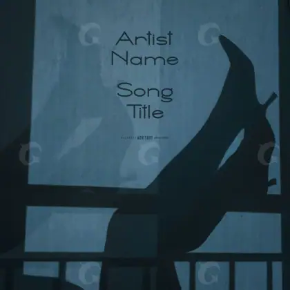 Portada para canción «Blue Silhouette»: silueta y mano; color azul