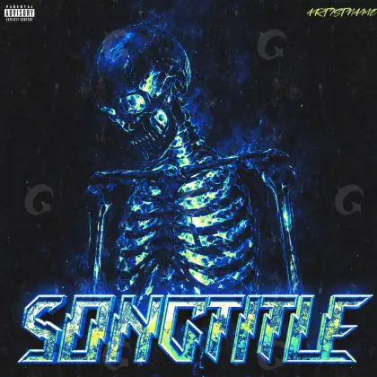 Album cover art “Blue Skeleton”: skeleton, blue tones