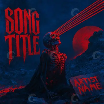 Portada prediseñada «Blue Skeleton»: esqueleto y círculo; color azul