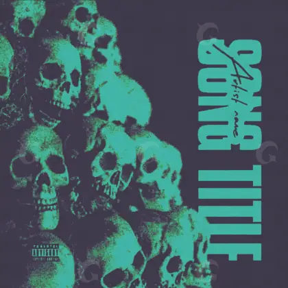 Arte de portada musical «Blue Skull»: calavera; color azul