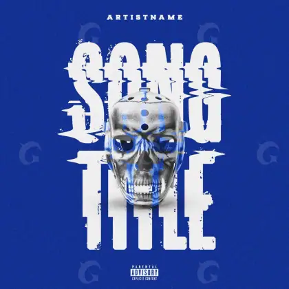 Обложка для альбома «Blue Skull»: череп; палитра — синяя