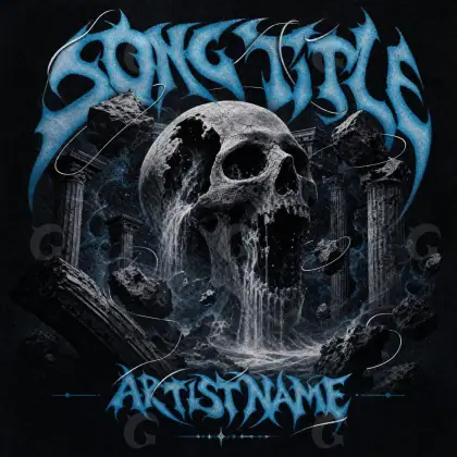 Arte de portada musical «Blue Skull»: calavera; color azul