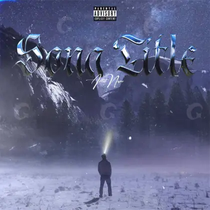 Обложка для альбома «Blue Snow»: снег и гора; палитра — синяя