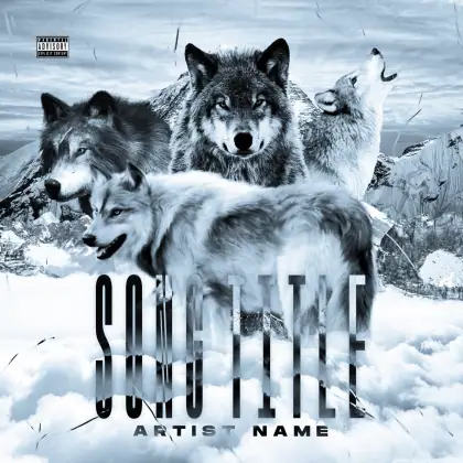 Music cover artwork “Blue Snow”: snow and tree, blue tones