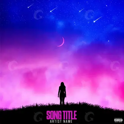 Arte de portada musical «Blue Star»: estrella; color azul