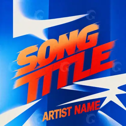 Arte de portada musical «Blue Star»: estrella y nube; color azul