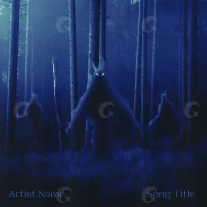 Обложка для песни «Blue Tree»: дерево; палитра — синяя