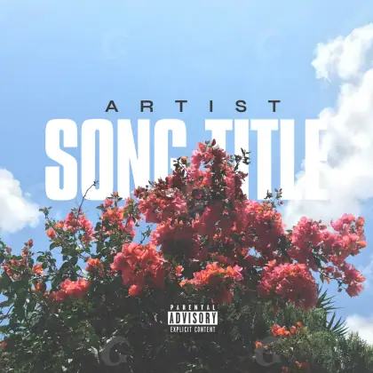 Arte de portada musical «Blue Tree»: árbol y flor; color azul