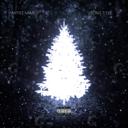 Arte de portada musical «Blue Tree»: árbol y estrella; color azul