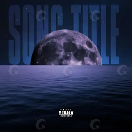 Arte de portada musical «Blue Water»: agua y estrella; color azul