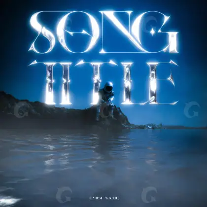Обложка для альбома «Blue Water»: вода и волна; палитра — синяя