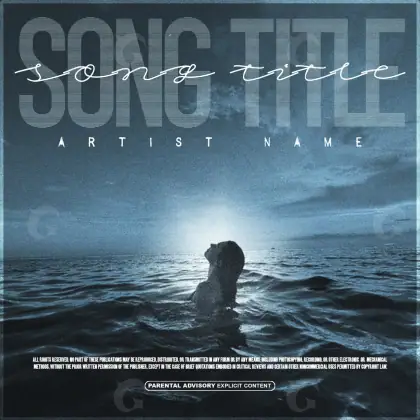 Premade cover art “Blue Water”: water and wave, blue tones