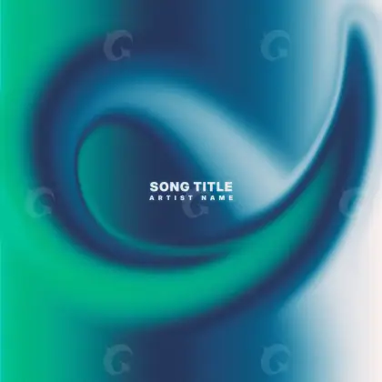 Music cover artwork “Blue Wave”: wave and circle, blue tones