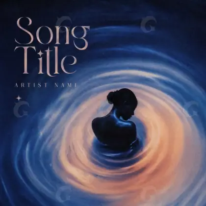Album cover art “Blue Woman”: woman and star, blue tones