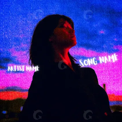 Premade cover art “Blue Woman”: woman and cloud, blue tones