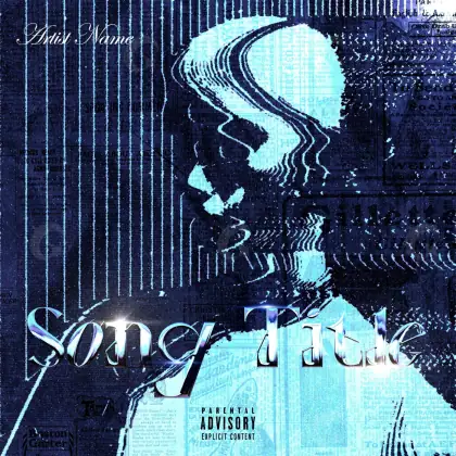 Premade cover art “Blue Woman”: woman and face, blue tones