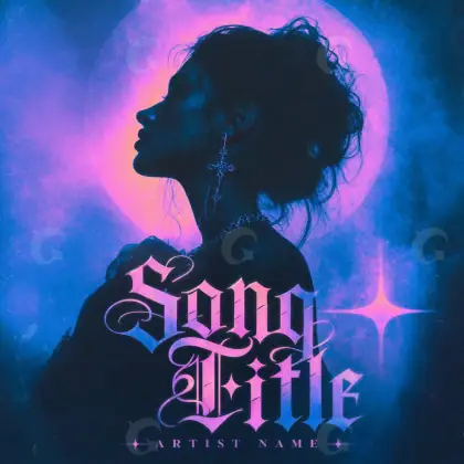 Album cover art “Blue Woman”: woman and star, blue tones