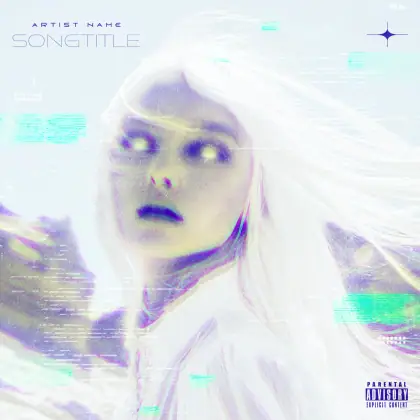 Music cover artwork “Blue Woman”: woman and eyes, blue tones