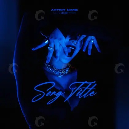 Album cover art “Blue Woman”: woman and hand, blue tones