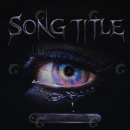 Music cover artwork “Blue Woman”: woman and eyes, blue tones