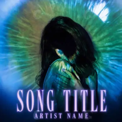 Music cover artwork “Blue Woman”: woman and hand, blue tones