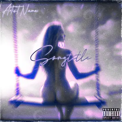 Portada para canción «Blue Woman»: mujer y espejo; color azul
