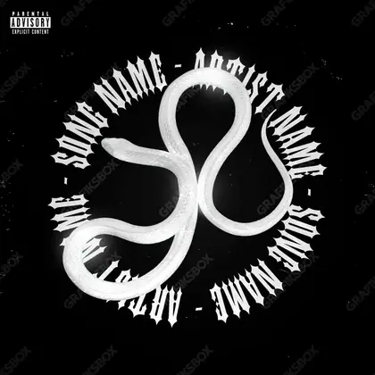 Premade album cover “White Snake” — harsh imagery in a low-key frame in a monochrome palette