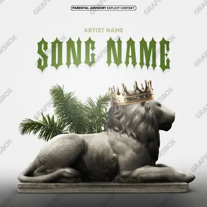 Готовая обложка для трека «The Lion» — в чёрно-белом