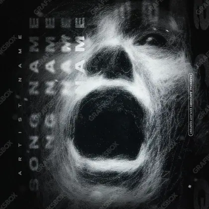 Portada de álbum prediseñada «Dark Resonance» — un encuadre oscuro donde la luz trabaja por puntos, en una paleta monocroma